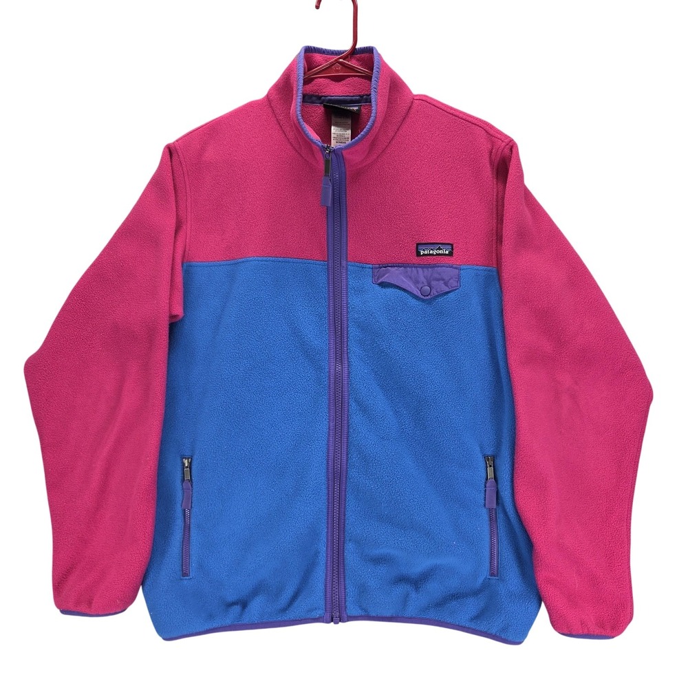 Patagonia Jacket Womens Large Pink Full Zip Snap T Synchilla Fleece